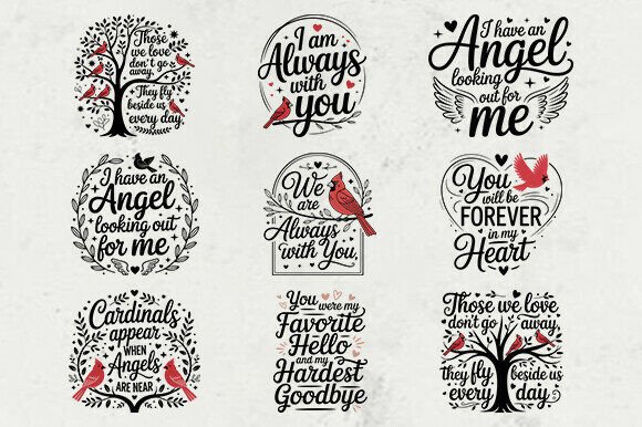 Cardinal Memorial SVG Angel Quote Design Review