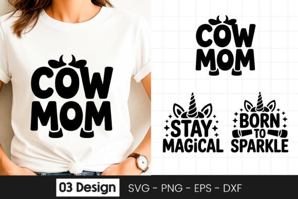 Cow Mom Funny Farm Quote T Shirt SVG PNG Review