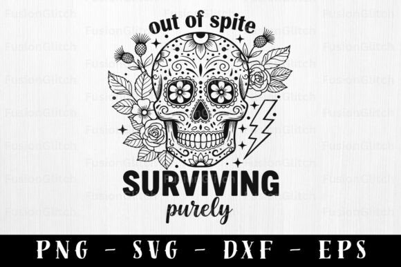 Funny Skull SVG out of Spite Quote PNG