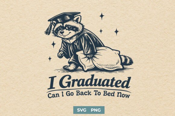 Graduation SVG PNG, Funny Raccoon Design