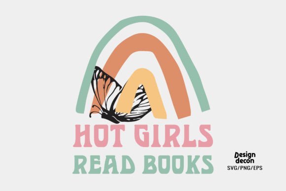 Hot Girls Read Books Retro Boho SVG PNG