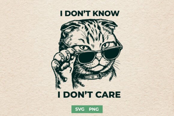 Sassy Cat with Sunglasses IDK SVG: A Bold Embroidery Design for the Right Projects
