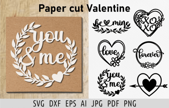 Valentine Wreath Svg Paper Cut Love Svg