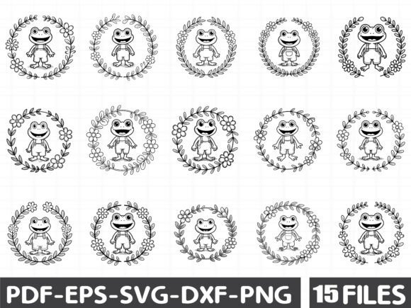 Whimsical Spring Frog Clipart: A Playful Embroidery Design Pack
